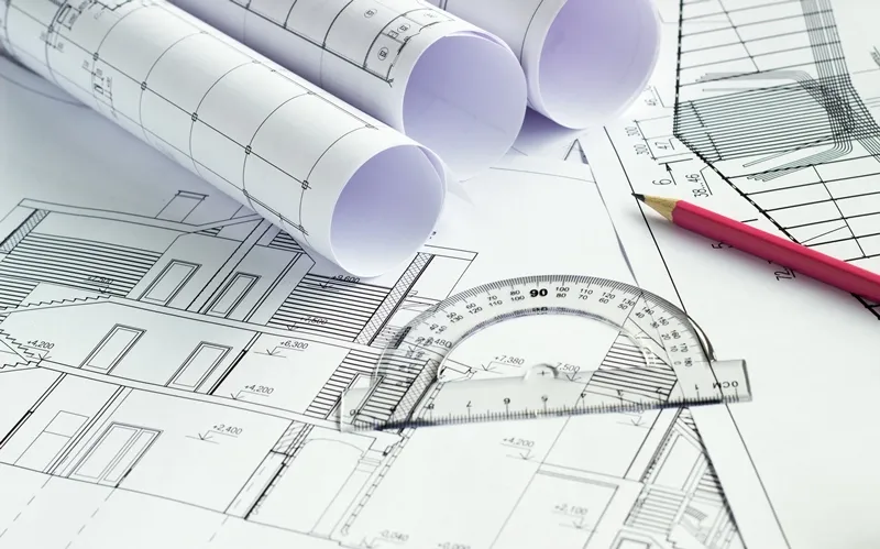 Architectural drawings for a house extension