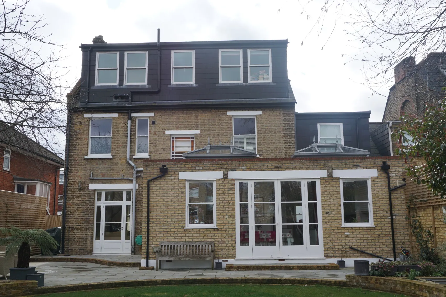 Single storey rear extension with roof lights